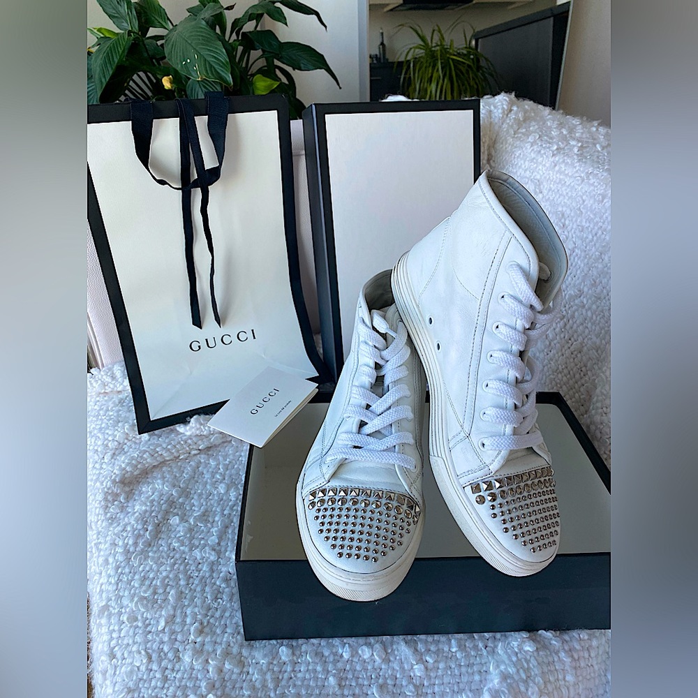 Gucci High Top Sneakers Unisex, Woman 9/Man 8.5, size 38.1/2EUR see description